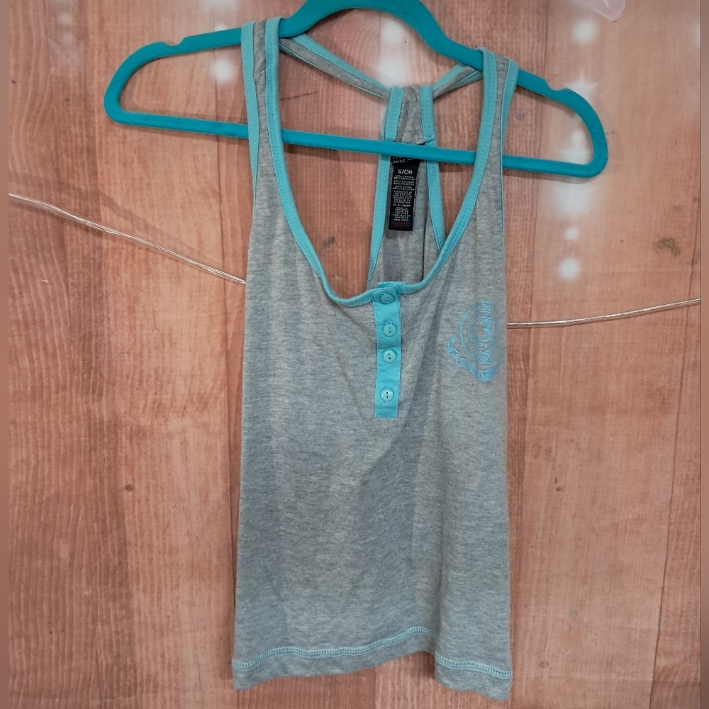 Gray and blue pajama tank top size small